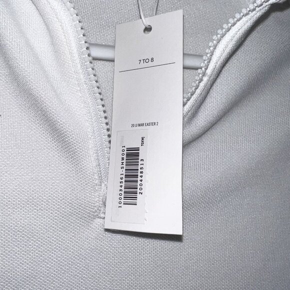 NWT Janie and Jack Boy's Half-Zip Stripe Pullover White Size 7-8 - Picture 6 of 9